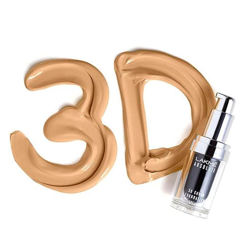 Lakme Absolute 3D Cover Foundation | Neutral Honey 15 ml