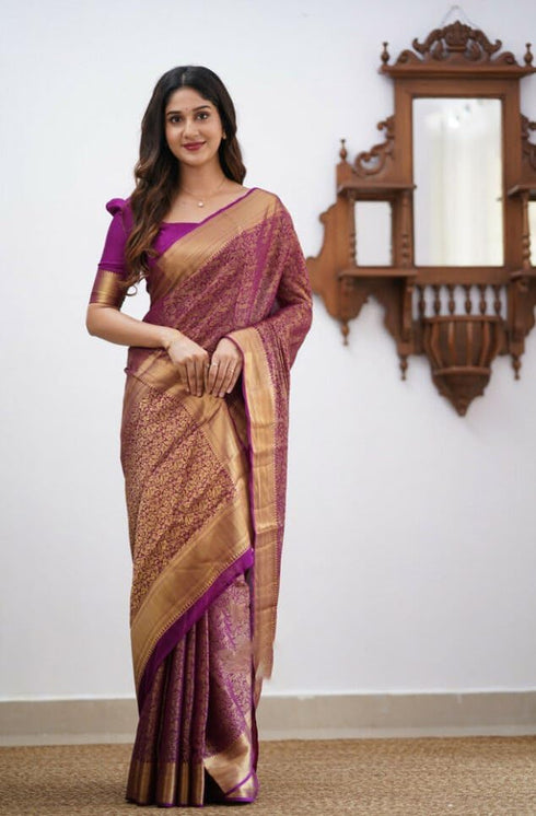 Vasthrlay Kanjivaram Woven Saree