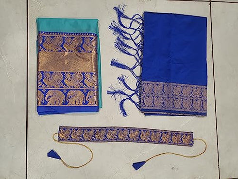 Vasthrlay South Indian Traditional Unstitched Narayanpet Half Sareee
