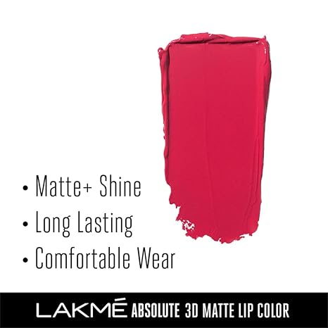 Lakme Absolute 3D matte lip color Lipstick | Romeo Red