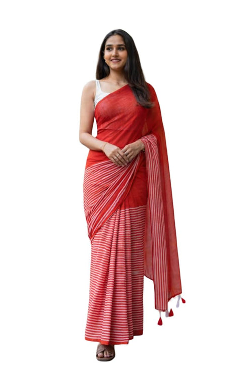 Vasthrlay Striped Lightweight Handloom Unstitche