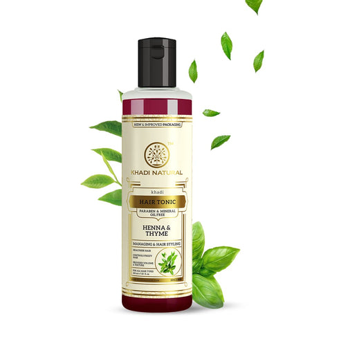 Khadi Natural Thyme & Henna Herbal Hair Tonic 210ml