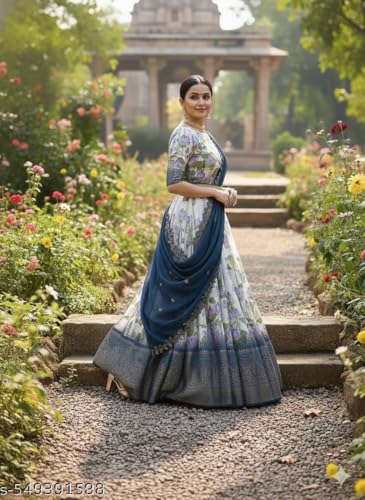 Vasthrlay Indian Traditional Kanjivaram Half Saree Silk Lehenga Choli