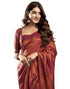 Vasthrlay Kanjivaram Banarasi Unstitched Maroon Saree