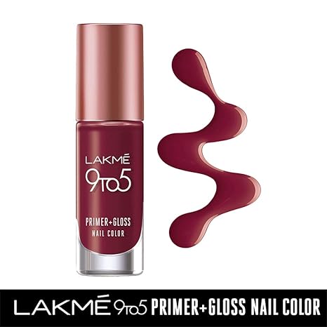 Lakme 9 to 5 Primer + Gloss Nail Colour | Red Alert