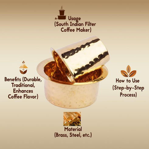 Brass Dabara Tumbler Coffee Cups 150ml