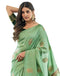 Vasthrlay Jacquard Kanjivaram Unstitched Pista Green Saree