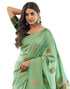 Vasthrlay Jacquard Kanjivaram Unstitched Pista Green Saree