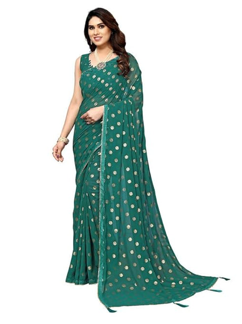 Vasthrlay Georgette Printed Unstitched Maroon Saree