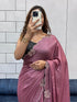 Vasthrlay Purple Border Unstitched Saree