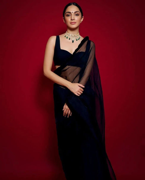 Vasthrlay Unstitched Kiara Advani Black Free Ethnic Wear