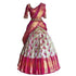Vasthrlay Renvaani Fashion Kanjivaram Silk Half Saree Set With Dupatta - Pink Flower
