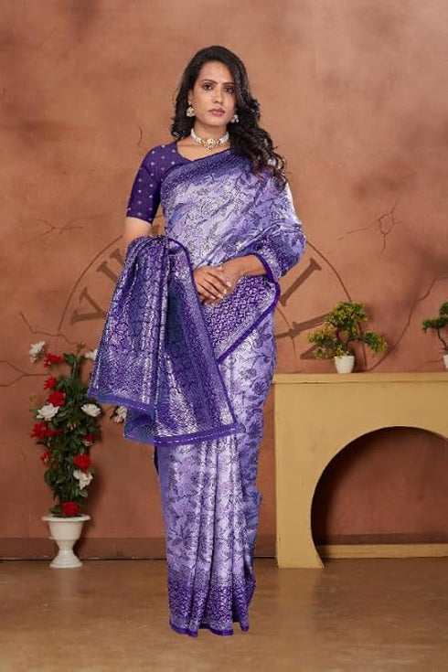 Vasthrlay Kanjivaram Blouse Purple Peachpurple