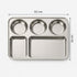 Stainless Steel 6 Compartment Plate Set of 6