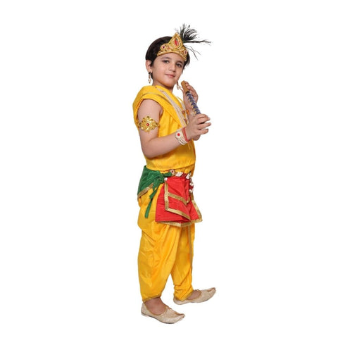 Kaku Fancy Dresses Krishna Costume for Janmashtami, Bal Gopal Dress with Accessories