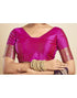 Vasthrlay Paithani Kanjivaram Dark Purple Saree With Rani Pink Unstitched Blouse Piece