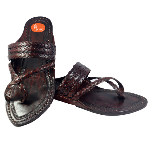 Vhaanfootwear Dark Brown Special Cross Belt Kolhapuri Chappal For Men
