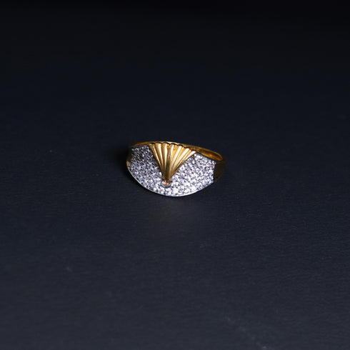 22 Carat Gold Design With White Stone Ring 3.86g by Mahita Collections