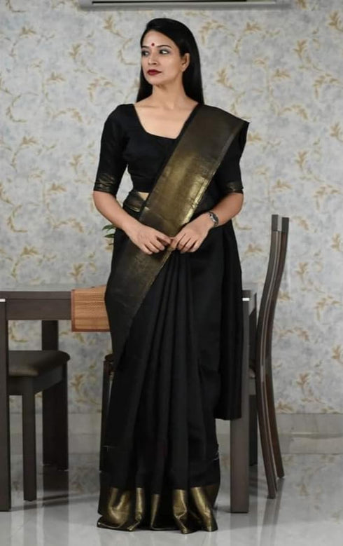 Vasthrlay Handwoven Border Unstitched Saree
