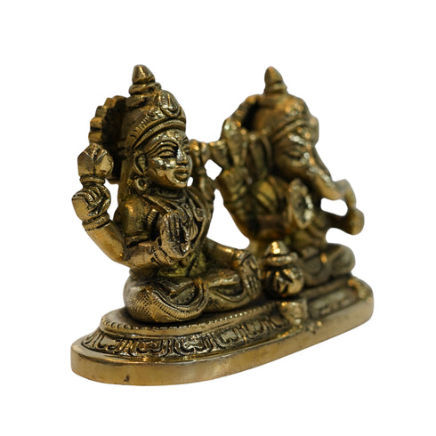 Brass Lakshmi Ganesha Auspicious Sculpture 1014g