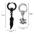 M Men Style Feather Ring Long Chain With Gothic Skeleton Head