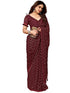 Vasthrlay Georgette Printed Dark Maroon Saree With Unstitched Blouse Piece