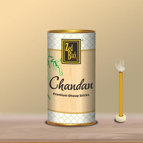 Zed Black Aroma Chandan| Gulab| Arij| Attar Phool And Saffron Incense Dhoop Sticks Tin