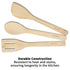 Hawkins Bamboo Spatula Set of 3 | Natural Handmade Bamboo Kitchen Tools (BSPTL3)