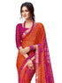 Vasthrlay Bandhani Printed Chiffon Orange Saree