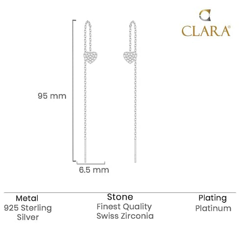 CLARA 925 Sterling Silver Sui Dhaga Threader Earrings Cute