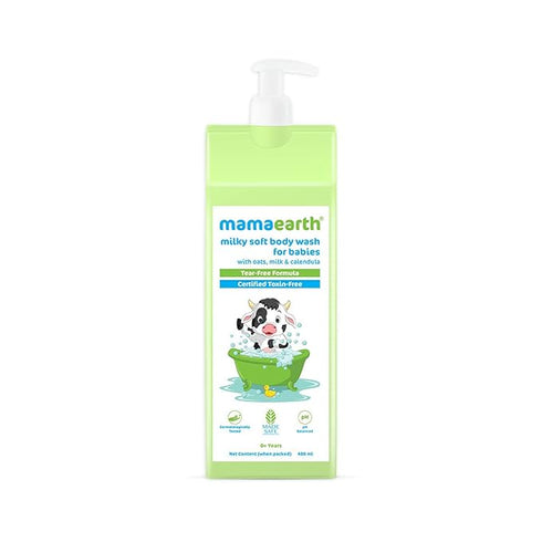 Mamaearth Fruit Based Nourishing Clear Bathing Bar & Milky Soft Shampoo & Nourishing Baby Hair Oi