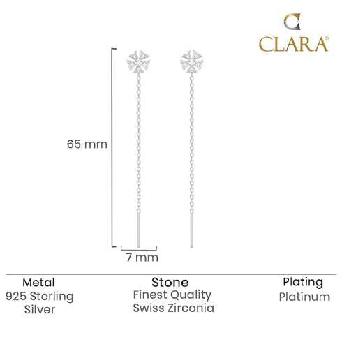 CLARA 925 Sterling Silver Drop Earrings