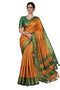 Vasthrlay Traditional Matching Unstitched Orangeblack