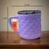 Stainless Steel Tea Cups with Diamond Pattern, 200 ml, Set of 6