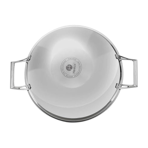 Healux 28cm Tiana Triply Wok with Glass Lid - 3.5L