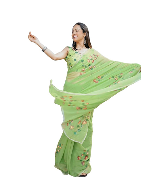 Vasthrlay Printed Lightweight Chiffon Shimmering