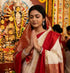 Vasthrlay Traditional Bengali Gorod Sarees Red And White Durga Puja Garad Silk Kanjivaram Goroder Lal Paar Sada Border | Zari Buti Sadi Blouse Piece