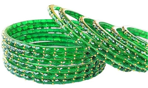 JPS Viral Kashmiri Ghungroo Gold-Plated Glass Bangles Set