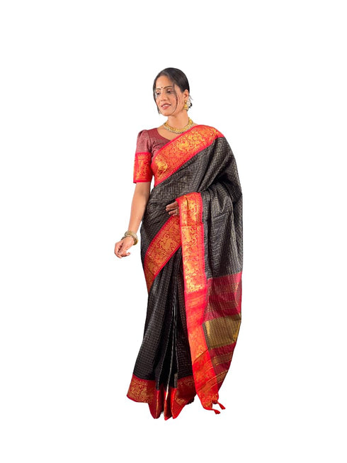 Vasthrlay Kanjivaram Traditional Contrast Included