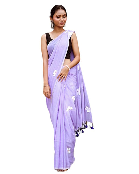 Vasthrlay Elegant Lavender Embroidery Included