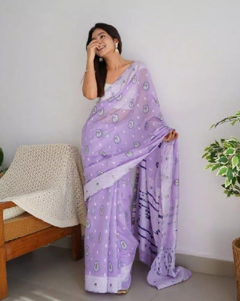 Vasthrlay White Kanjivaram Saree