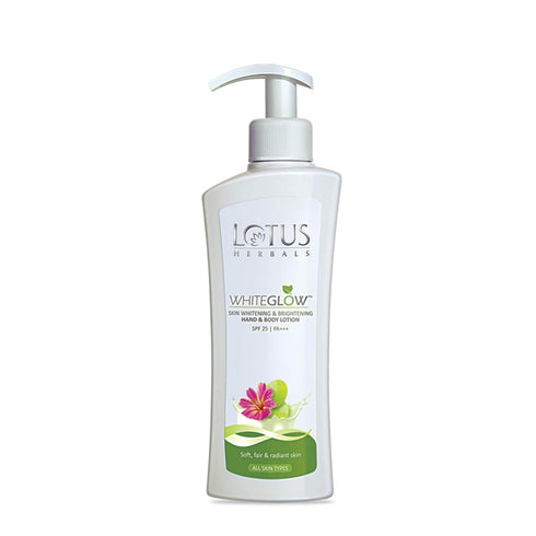 Lotus Herbals White Glow Hand & Body Lotion - Skin Whitening & Brightening - Spf - 25, I Pa+++
