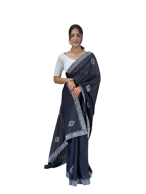 Vasthrlay Georgette Embellishments Embroidered Traditional