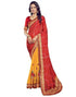 Vasthrlay Bandhani Embroidery Unstitched Red Saree