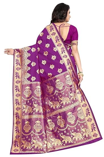 Vasthrlay Kanjivaram Banarasi Collections Pari9016 Saree With Blouse Piece