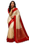 Vasthrlay Red Cream Bengali Gorod Sarees For Women Durga Puja Garad Silk Banarasi Kanjivaram Goroder Lal Border Sari