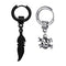 M Men Style Feather Ring Long Chain With Gothic Skeleton Head