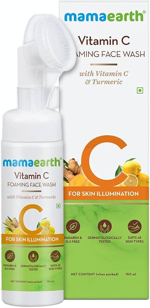 Mamaearth Vitamin C Face Wash with Foaming Silicone Cleanser Brush