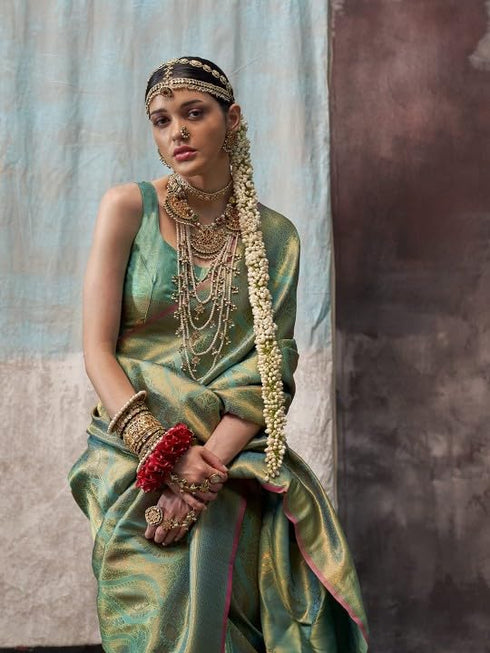 Vasthrlay Kanjivaram Unstitched Occasions Luxurious Saree