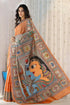 Vasthrlay White Printed Unstitched Saree